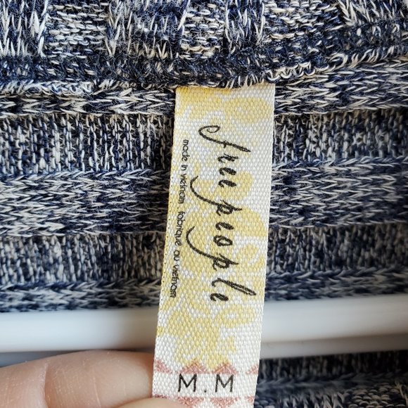 FREE PEOPLE Blue Ribbed Ruffled Sweater - Picture 9 of 16